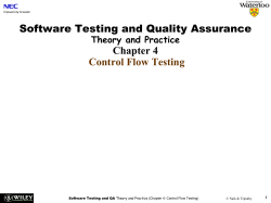 Software Testing Theory and Practice