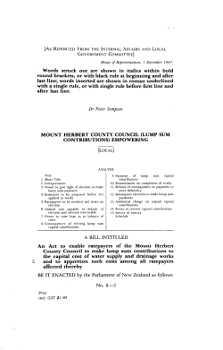 mount herbert county council (lump sum contributions