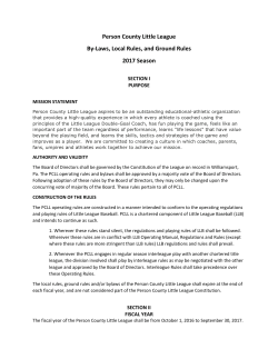 PCLL Baseball/Softball 2017 Playing Rules