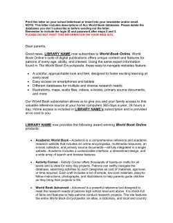 Suggested letter to parents from libraries