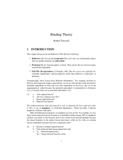 Binding Theory - Robert Truswell