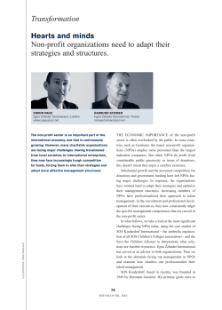 Transformation Non-profit organizations need to