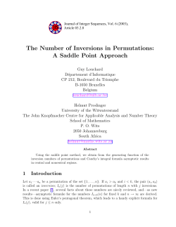 The Number of Inversions in Permutations: A Saddle Point