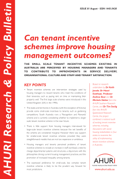 Can tenant incentive schemes improve housing management