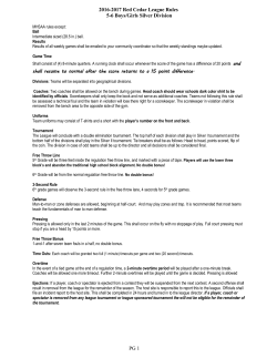 2016-2017 Red Cedar League Rules 5-6 Boys