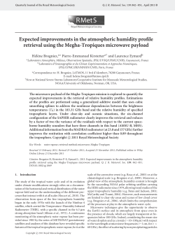 Expected improvements in the atmospheric humidity profile retrieval