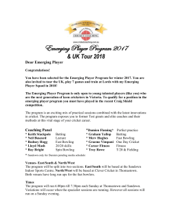 Emerging Player Program 2017 - Shaun Brown`s Cricket Coaching
