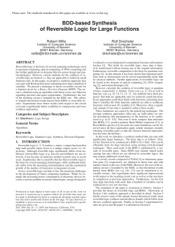 BDD-based Synthesis of Reversible Logic for - FB3