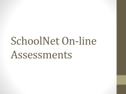 SchoolNet On-line Assessments