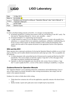 M1200366-v2 Guidance for writing an Operation Manual