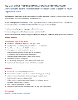 Hey Mom or Dad - YOU CAN COACH AN NFL FLAG FOOTBALL