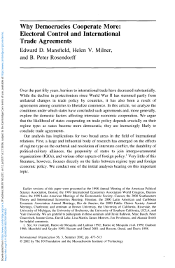 Electoral Control and International Trade Agreements