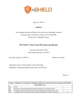 D2.5: Preliminary SPD metric specification