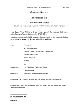 Draft second Nationa Energy Efficiency Strategy Review: Comments