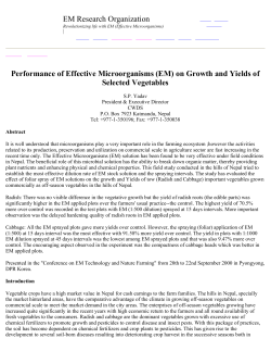 Performance of Effective Microorganisms (EM) on Growth and Yields