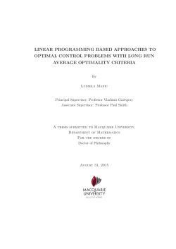linear programming based approaches to optimal control problems