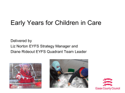 Early Years Education for Children in Care