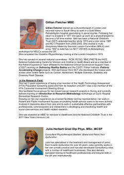 Gillian Fletcher MBE - The Chartered Society of Physiotherapy