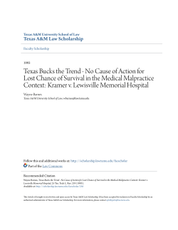 No Cause of Action for Lost Chance of Survival in the Medical