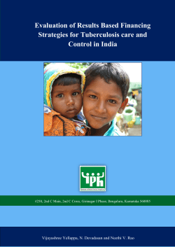 Evaluation of Results Based Financing Strategies for Tuberculosis