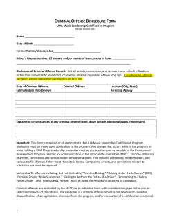 Criminal Offense Disclosure Form
