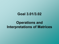 Goal 3.01 3.02 Matrices