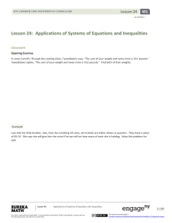 Algebra I Module 1, Topic C, Lesson 24: Student Version