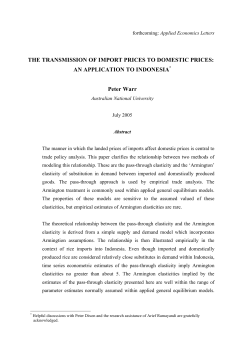 THE TRANSMISSION OF IMPORT PRICES TO DOMESTIC PRICES