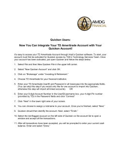 Quicken Users: Now You Can Integrate Your TD