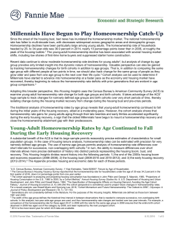 Millenials Have Begun to Play Homeownership Catch