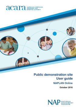 Public Demonstration Site User Guide