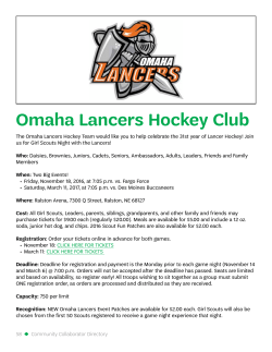 Omaha Lancers Hockey Club - Girl Scouts Spirit of Nebraska