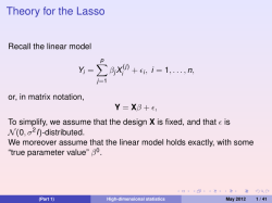 Part 1: Prediction with the Lasso