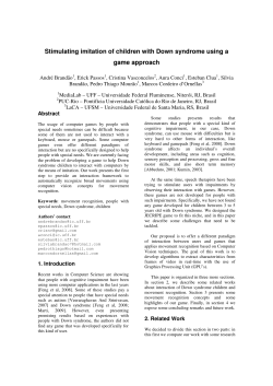 Stimulating imitation of children with Down syndrome using a game