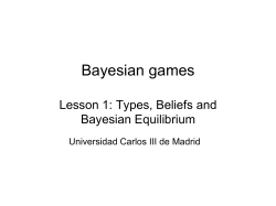 Static Games of Incomplete Information (Bayesian Games)