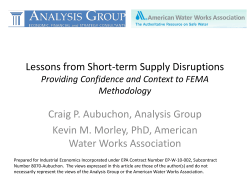 The Economic Value of Water: A partial sensitivity analysis of FEMA