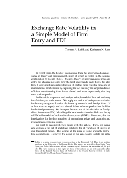 Exchange Rate Volatility in a Simple Model of Firm Entry and FDI
