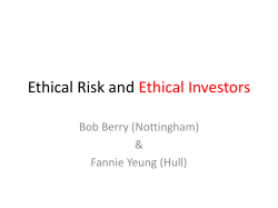 Ethical Risk and Ethical Investment Decision making