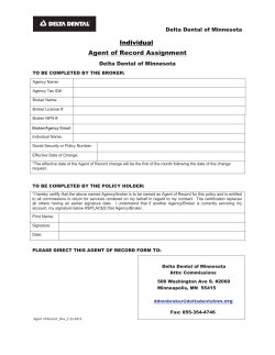 Agent of Record Assignment Form Individuals