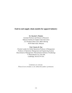 End-to-end supply chain models for apparel industry