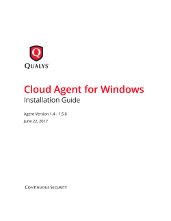 Qualys(R) Cloud Agent Windows Installation Guide