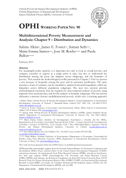 Multidimensional Poverty Measurement and Analysis