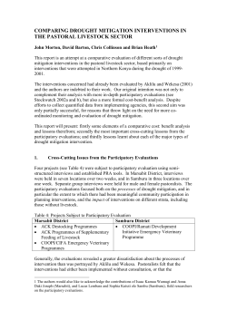 comparing drought mitigation interventions in the livestock sector