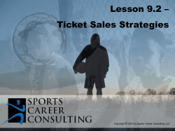 Lesson 9.2 - Slides-Ticket Sales Strategies