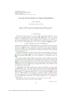 PLANAR WULFF SHAPE IS UNIQUE EQUILIBRIUM 1. Introduction