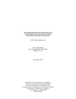 The Relationship Between School Quality and the Probability of