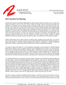 2014 Year-End Tax Planning