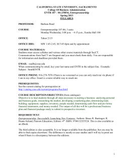 ENTR 187 - Sacramento State