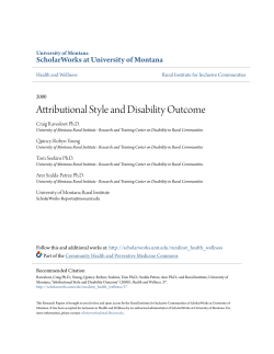 Attributional Style and Disability Outcome