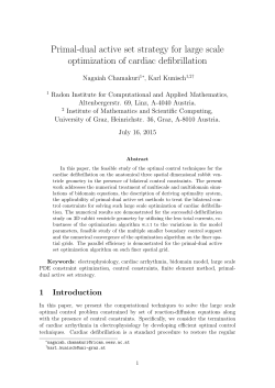 Primal-dual active set strategy for large scale optimization of cardiac